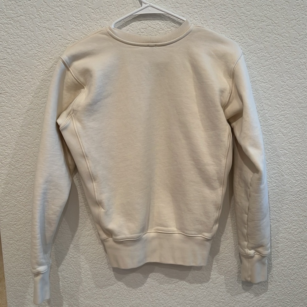 Toteme Crew Neck Cotton Sweatshirt Sz S Cream - Picture 3 of 7